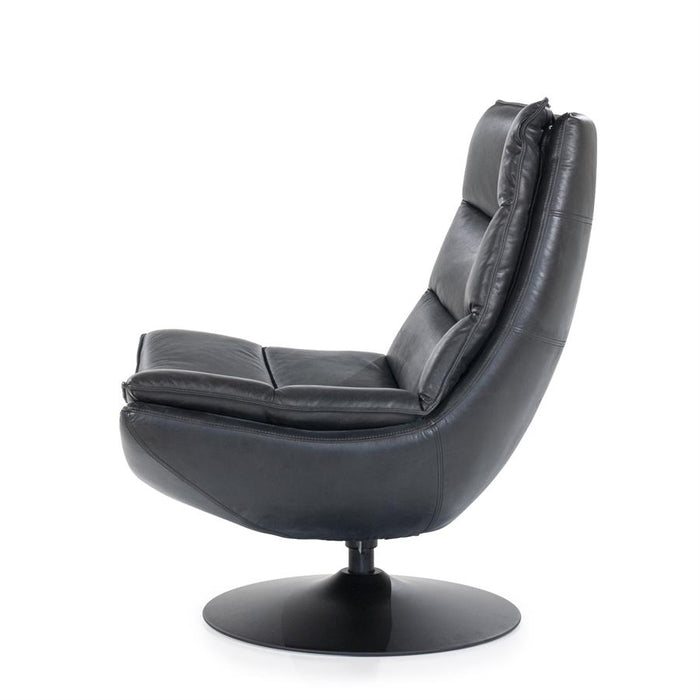 Fauteuil Sven - zwart boho leder