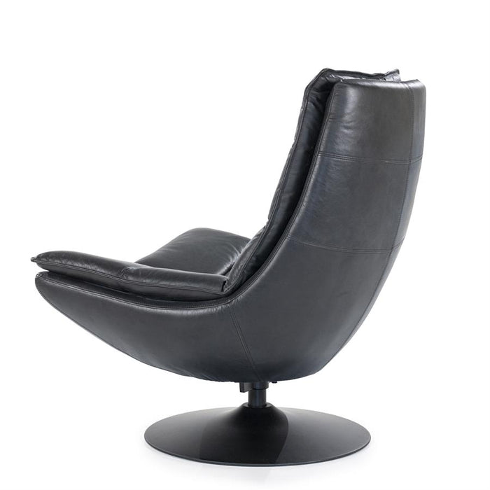 Fauteuil Sven - zwart boho leder