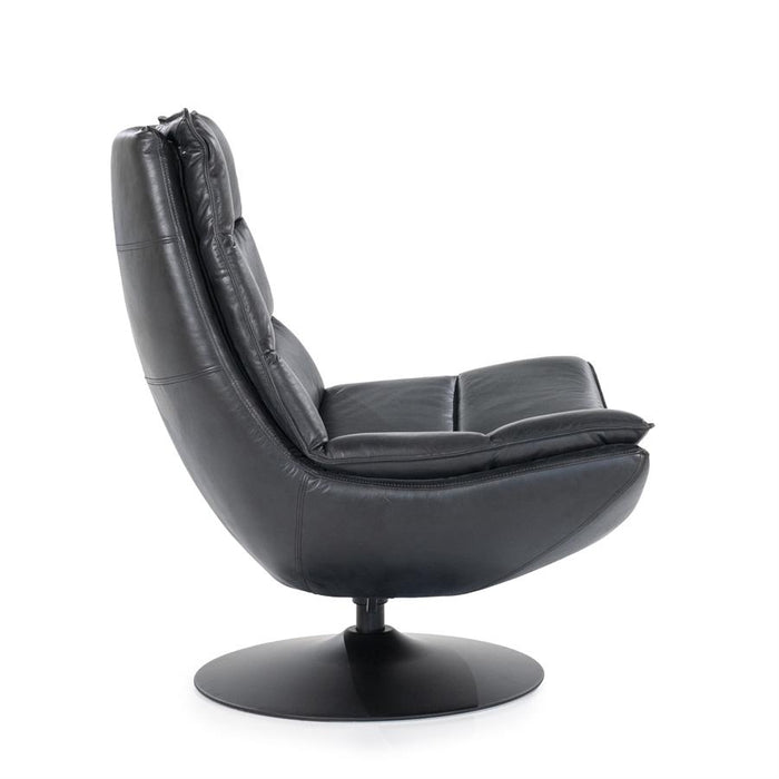 Fauteuil Sven - zwart boho leder