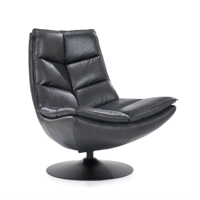 Fauteuil Sven - zwart boho leder