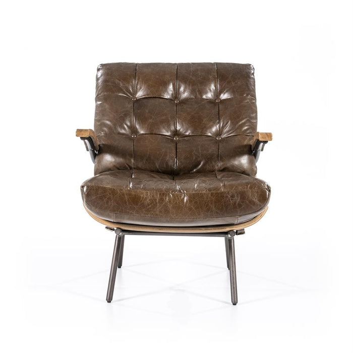 Fauteuil Bastiaan - donkerbruin java leder