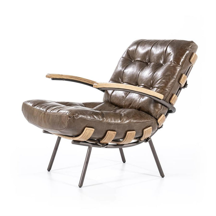 Fauteuil Bastiaan - donkerbruin java leder