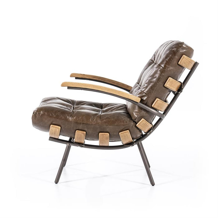 Fauteuil Bastiaan - donkerbruin java leder