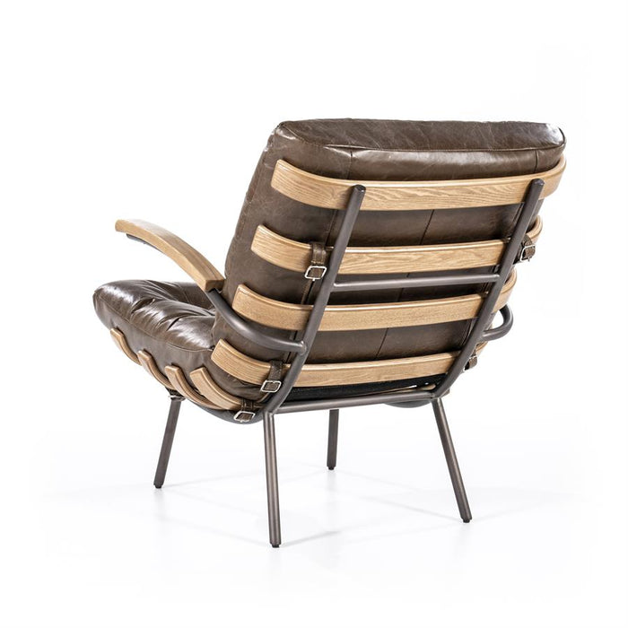 Fauteuil Bastiaan - donkerbruin java leder