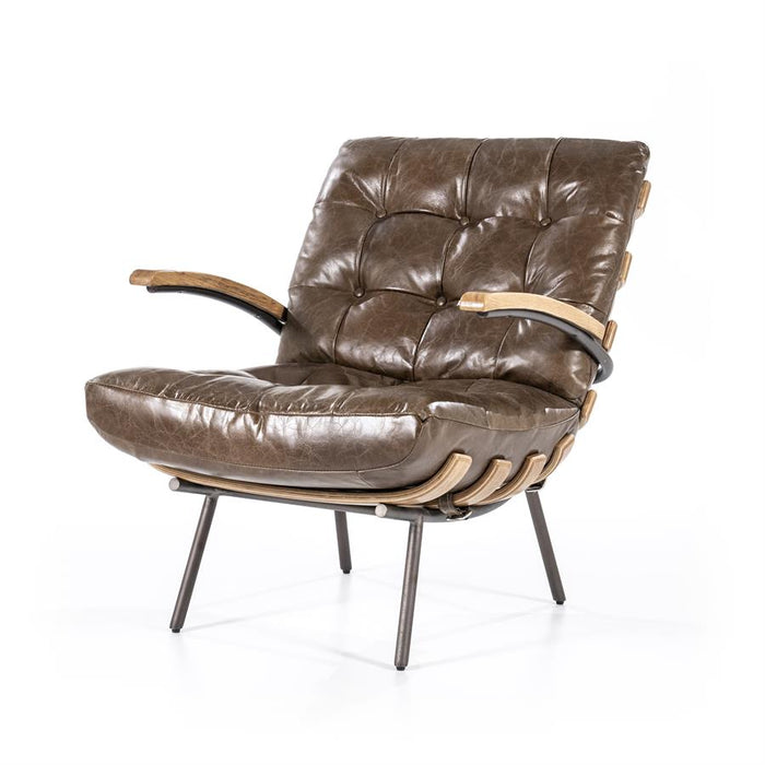 Fauteuil Bastiaan - donkerbruin java leder