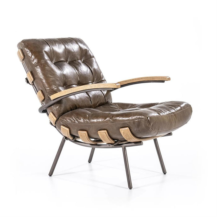 Fauteuil Bastiaan - donkerbruin java leder