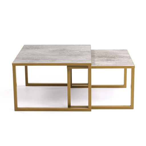 Stalux Salontafelset 'Lisa' 65 en 50cm, kleur goud / beton