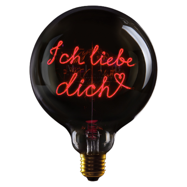 Dekolampe „Ich Liebe dich“ – verkabelt