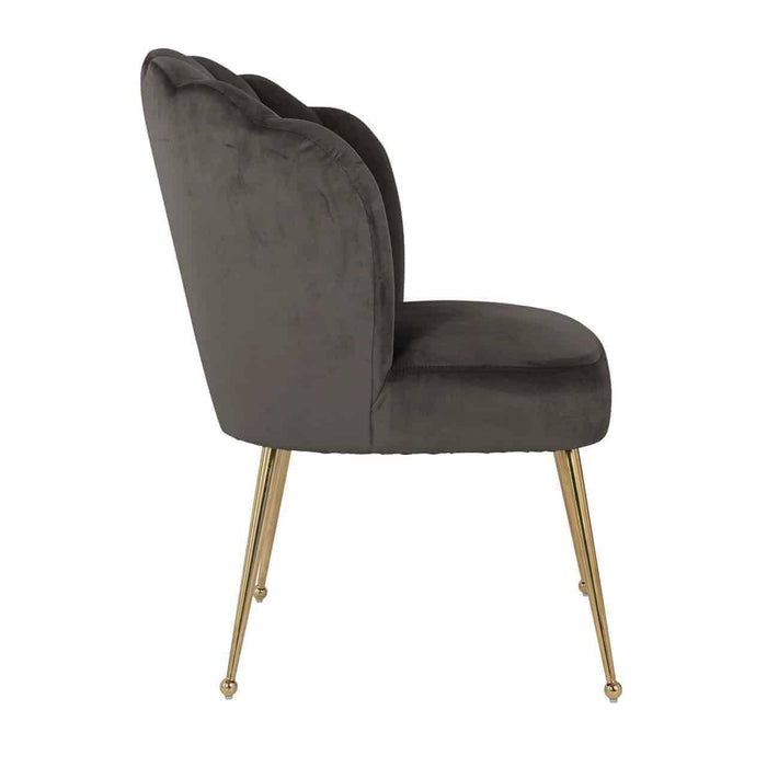 Stoel Pippa stone velvet / gold