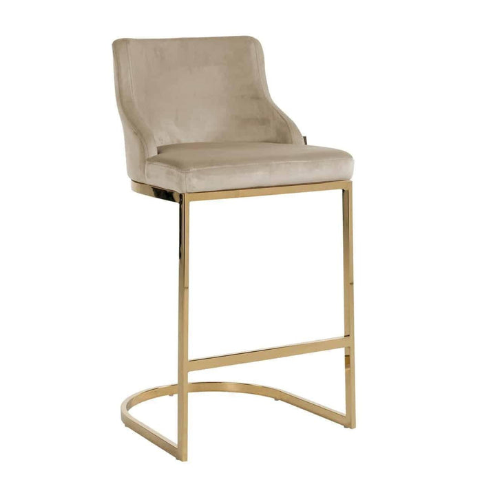 Bar chair Bolton khaki velvet / gold fire retardant (Quartz Khaki 903)