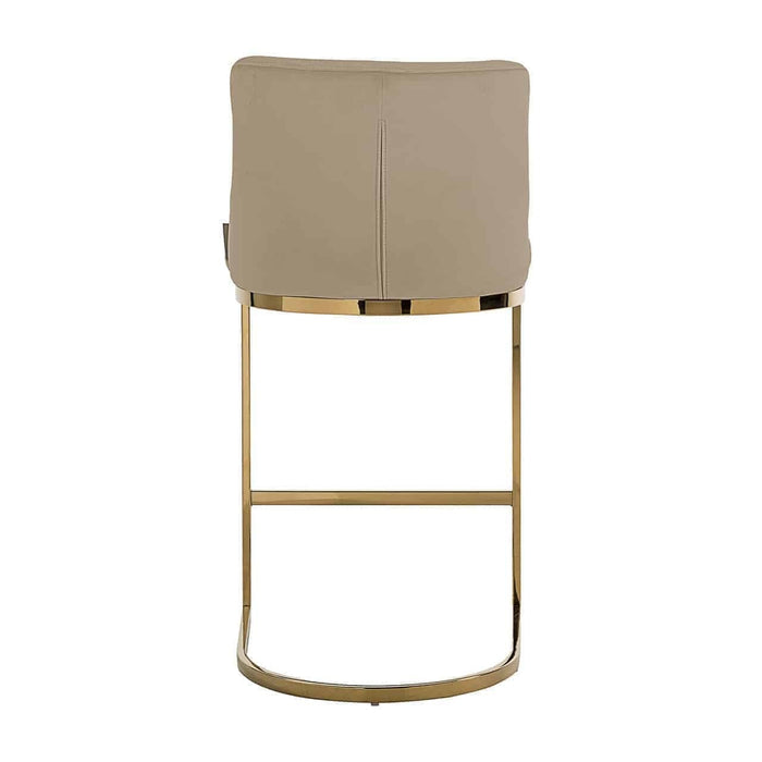 Bar chair Bolton khaki velvet / gold fire retardant (Quartz Khaki 903)