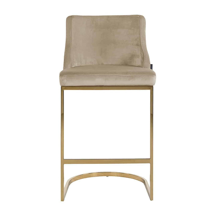 Bar chair Bolton khaki velvet / gold fire retardant (Quartz Khaki 903)