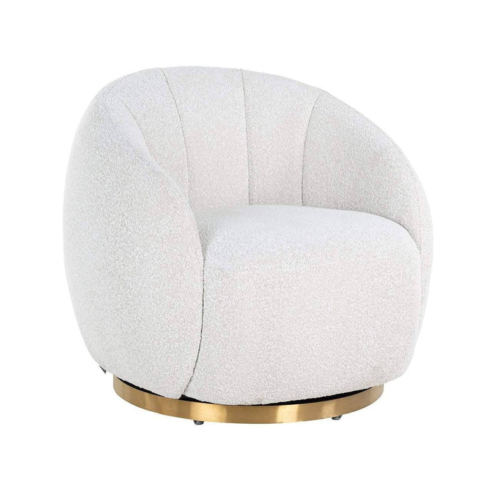 Draaifauteuil Jago white bouclé / brushed gold (Copenhagen 900 Bouclé 