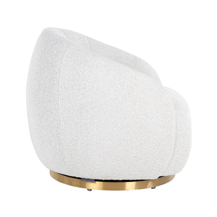 Draaifauteuil Jago white bouclé / brushed gold (Copenhagen 900 Bouclé 