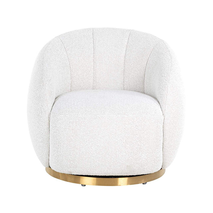 Draaifauteuil Jago white bouclé / brushed gold (Copenhagen 900 Bouclé 