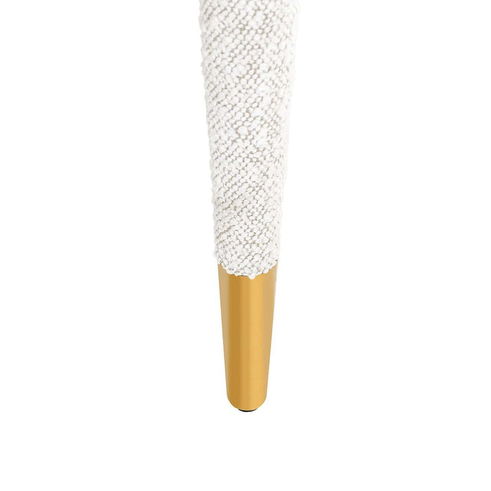 Stoel Gia white bouclé fire retardant