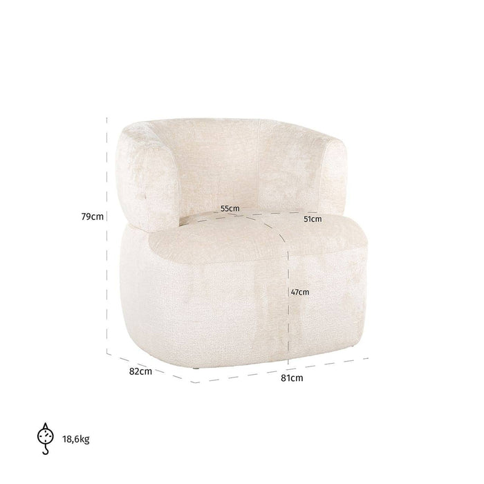 Fauteuil Donna white chenille