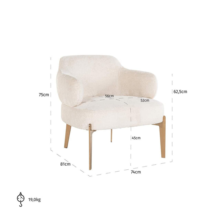 Fauteuil Venus white chenille