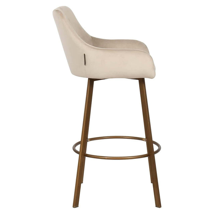 Bar chair Cressida high back khaki velvet (set of 2) (Quartz Khaki 903)