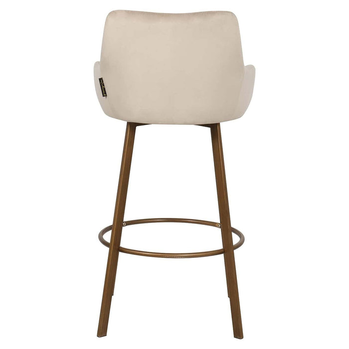 Bar chair Cressida high back khaki velvet (set of 2) (Quartz Khaki 903)