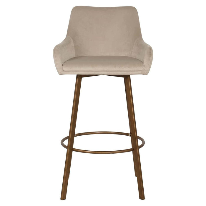 Bar chair Cressida high back khaki velvet (set of 2) (Quartz Khaki 903)