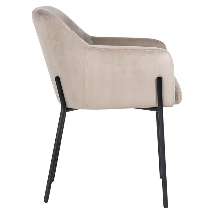 Chair Fay khaki velvet fire retardant