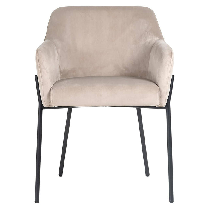 Chair Fay khaki velvet fire retardant