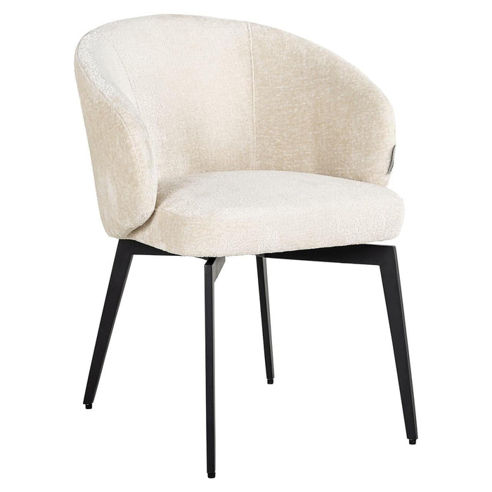 Chair Amphara white chenille fire retardant