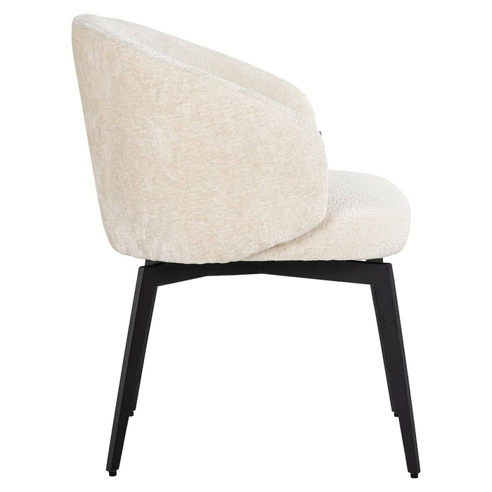 Chair Amphara white chenille fire retardant