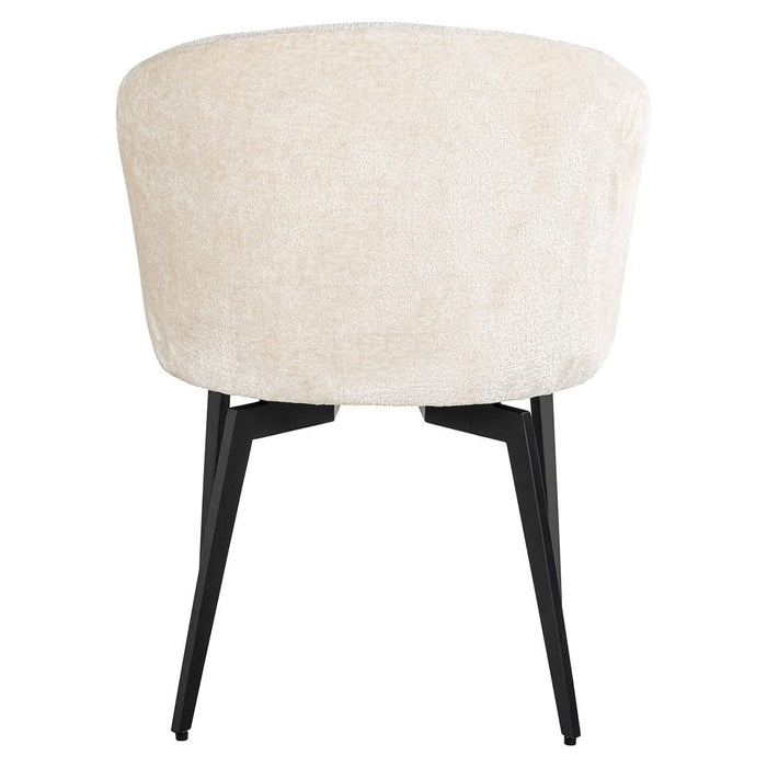 Chair Amphara white chenille fire retardant