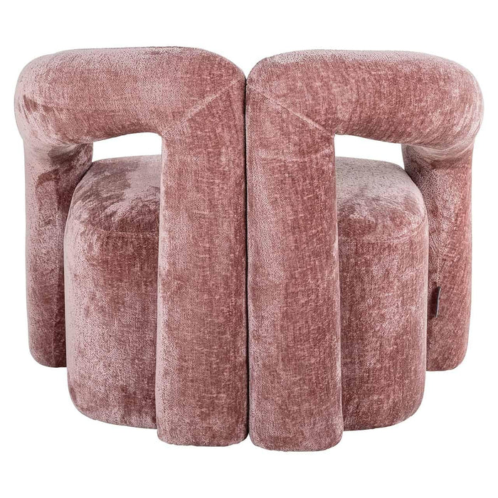 Fauteuil Dana rose chenille