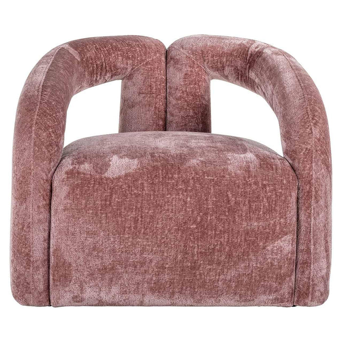 Fauteuil Dana rose chenille