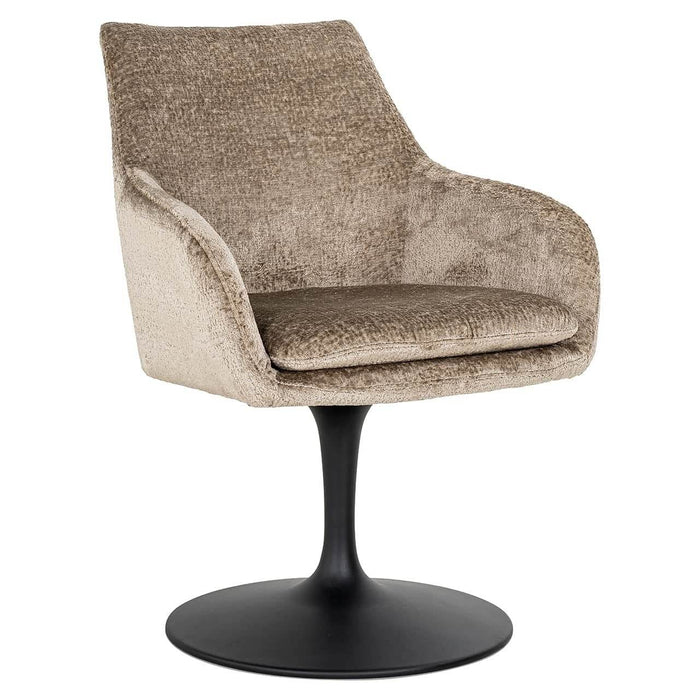 Draaistoel Marlon taupe chenille (Bergen 104 taupe chenille)