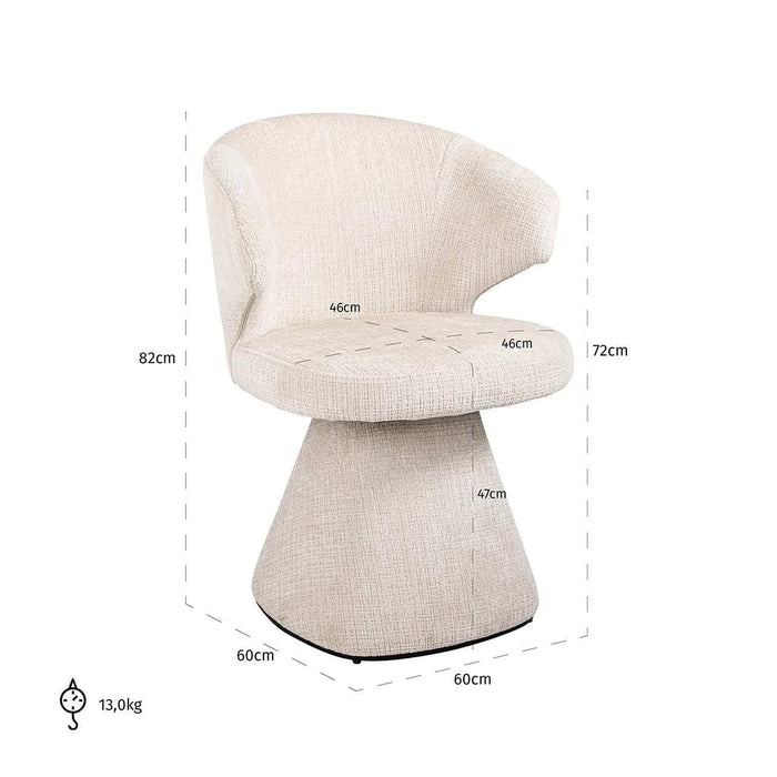 Chair Gatsbi beige chenille fire retardant