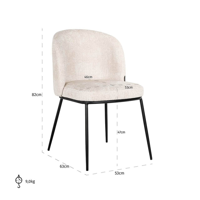 Chair Elvi beige chenille fire retardant