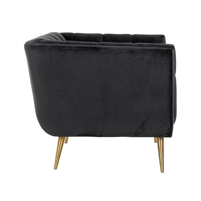 Fauteuil Huxley Antraciet velvet / Brushed gold