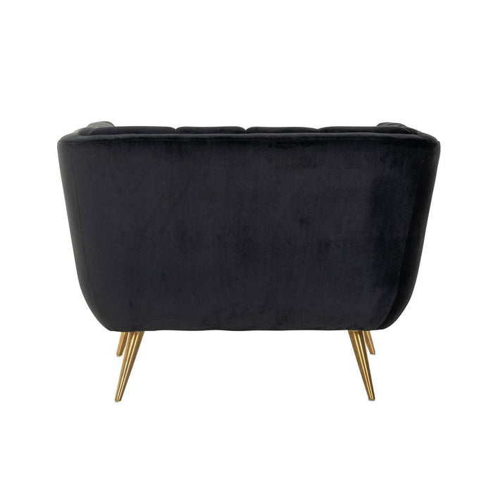 Fauteuil Huxley Antraciet velvet / Brushed gold