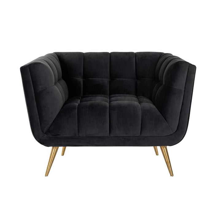 Fauteuil Huxley Antraciet velvet / Brushed gold