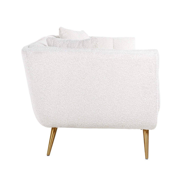 Bank Huxley White Bouclé / Brushed gold