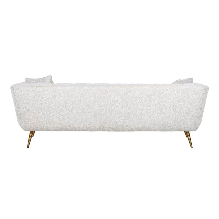 Bank Huxley White Bouclé / Brushed gold