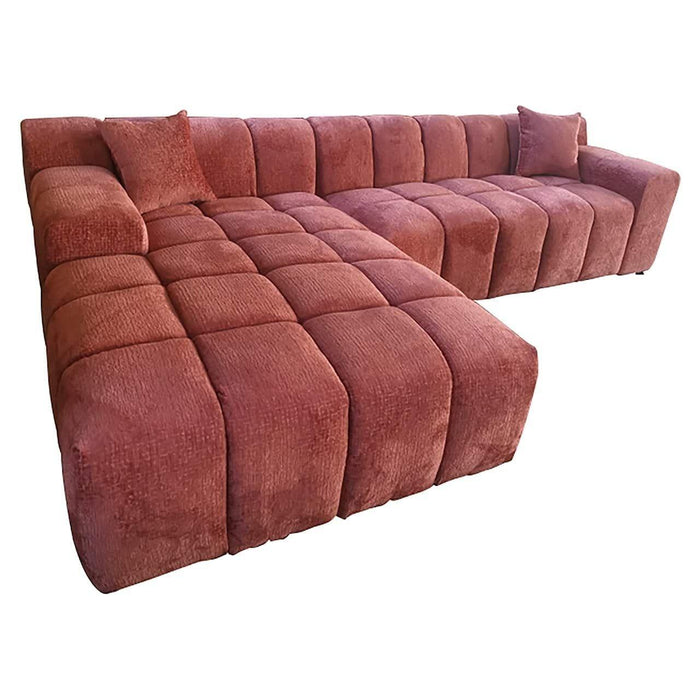 Sofa Cube 3-zits + lounge links Blush Fusion