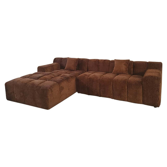 Sofa Cube 3-zits + lounge links Cinnamon