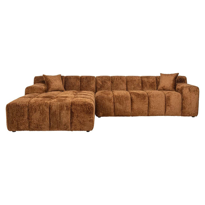 Sofa Cube 3-zits + lounge links Cinnamon