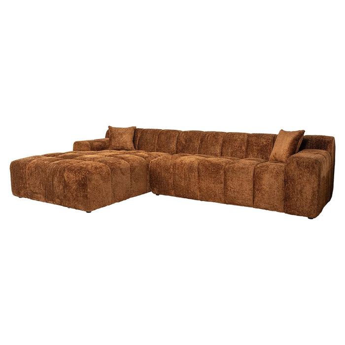 Sofa Cube 3-zits + lounge links Cinnamon