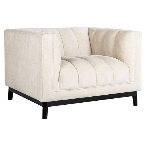 Fauteuil Beaudy white chenille fire retardant