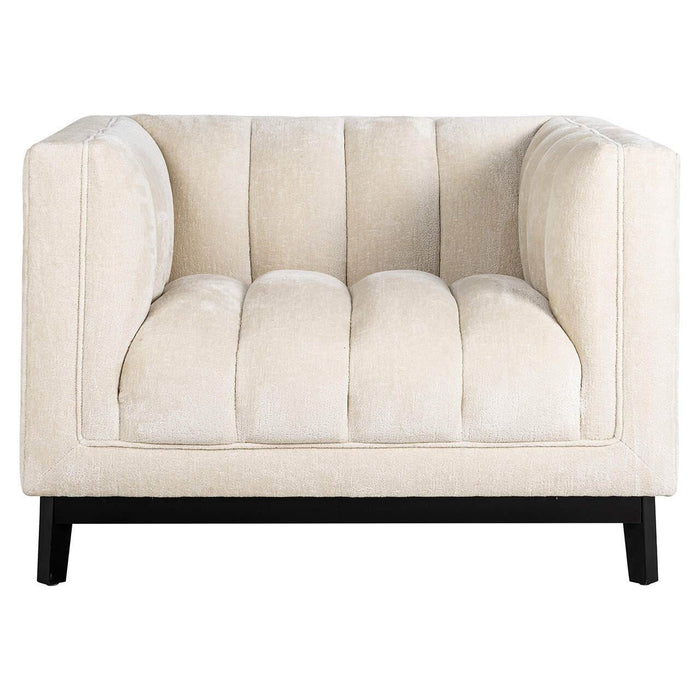 Fauteuil Beaudy white chenille fire retardant