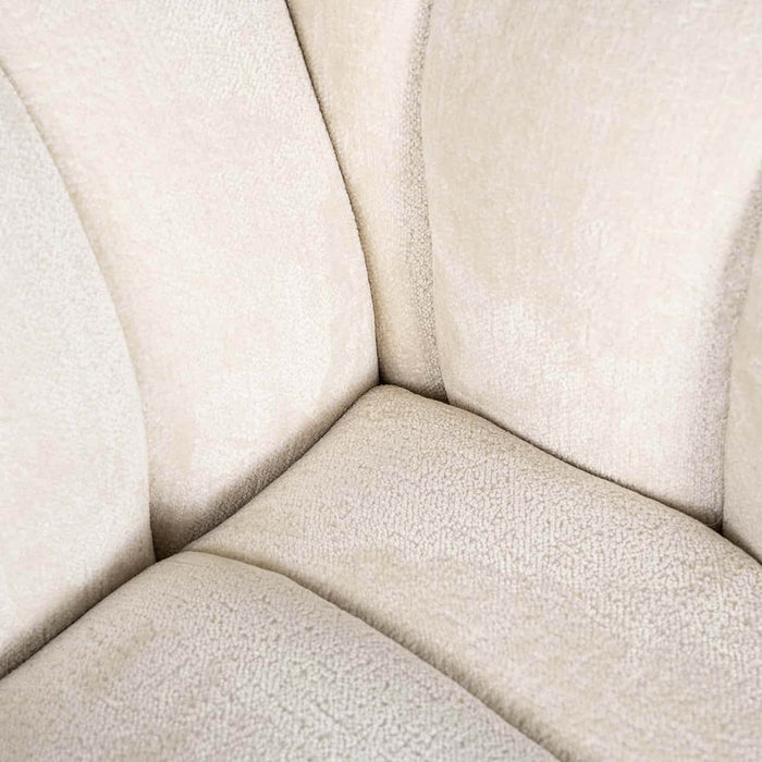 Fauteuil Beaudy white chenille fire retardant