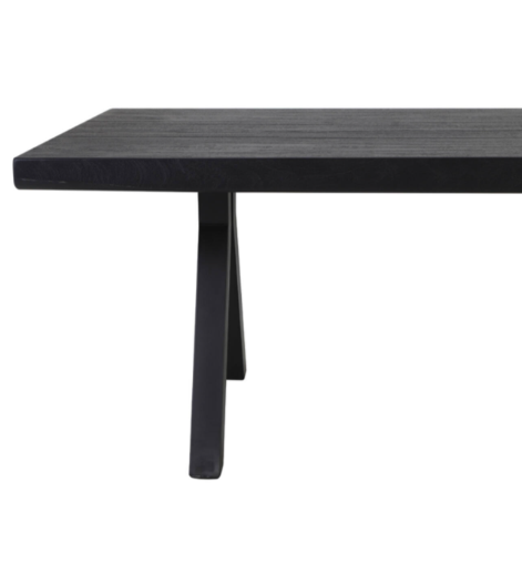 Eettafel Muden mango hout mat zwart+zwart M