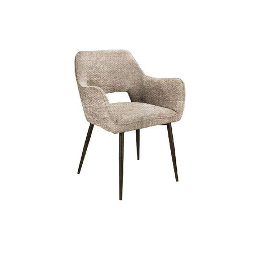 Fallax Cream 120 ribbe fabric armchair black legs