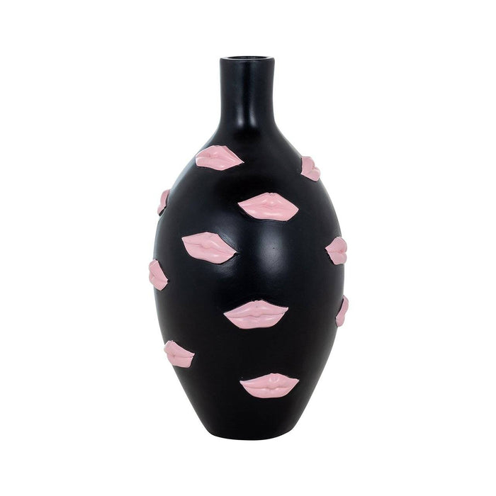 Vase Kisses schwarz groß Schwarz